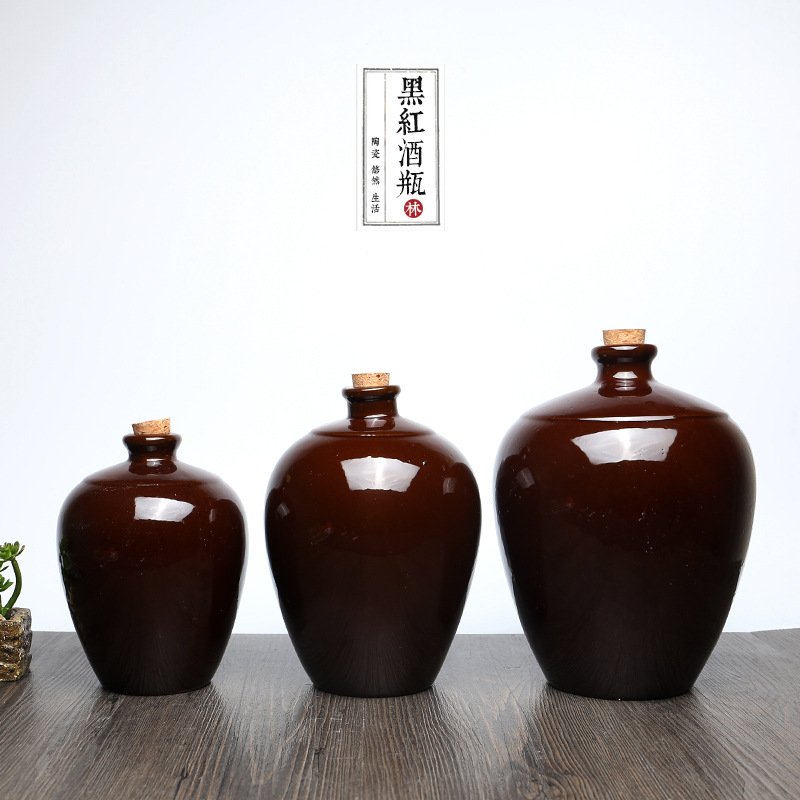 Yixing ceramics 2 pounds 3 pounds 5 pounds White wine bottle Wine Jar Packaging containers shrink film bottle cap customized empty bottle wholesale