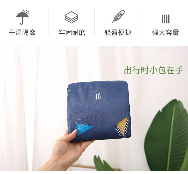187g Weight Oxford Cloth Material Geometry Pattern Cute Style Grey, Pink, Red, Blue, Black Color Waterproof Foldable Printing Enlarged Travel Bag Wholesale Nihaojewelry 25