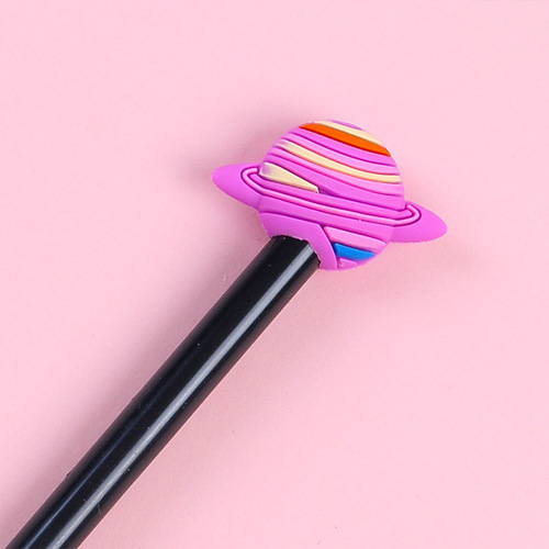 Korean Creative Learning Office Stationery Black Water Pen Signature Pen Cute Creative Colorful Planet Gel Pen