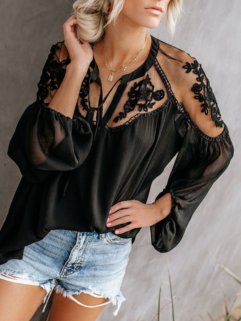 Comfort Function Loose Version Solid Color Pattern Wholesale Women'S Streetwear Solid Color Long Sleeve Blouses