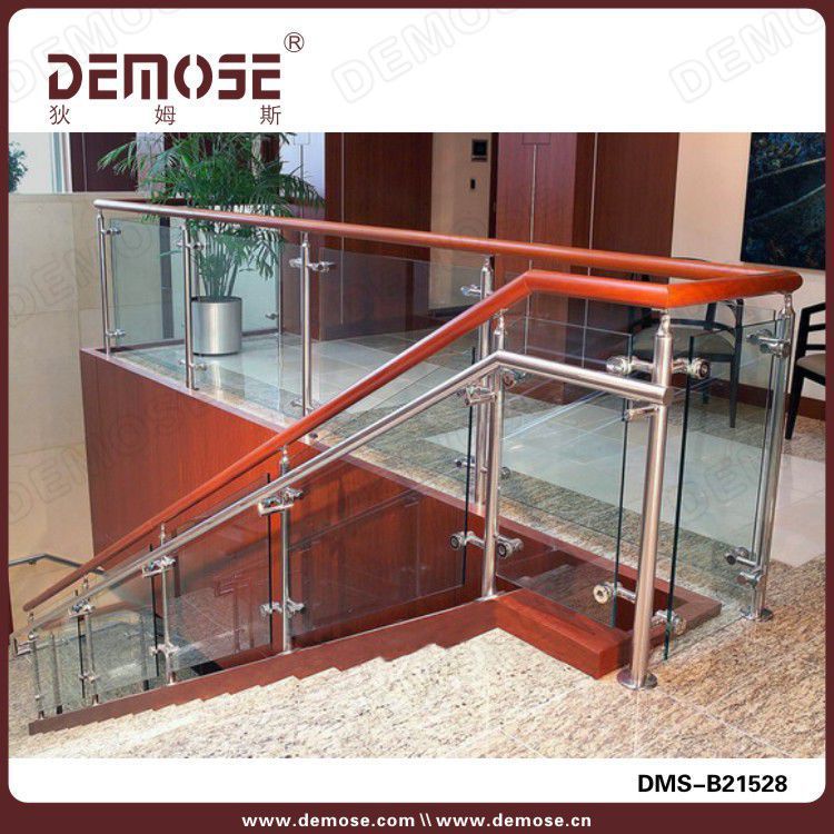 楼梯扶手护栏 实木不锈钢玻璃栏杆 室内外阁楼