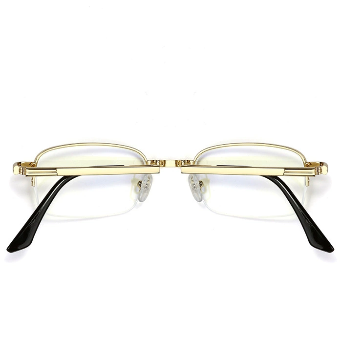 Portable Folding Anti-Blue-Ray Glasses (15B), Gold Frame, Compact Travel Design