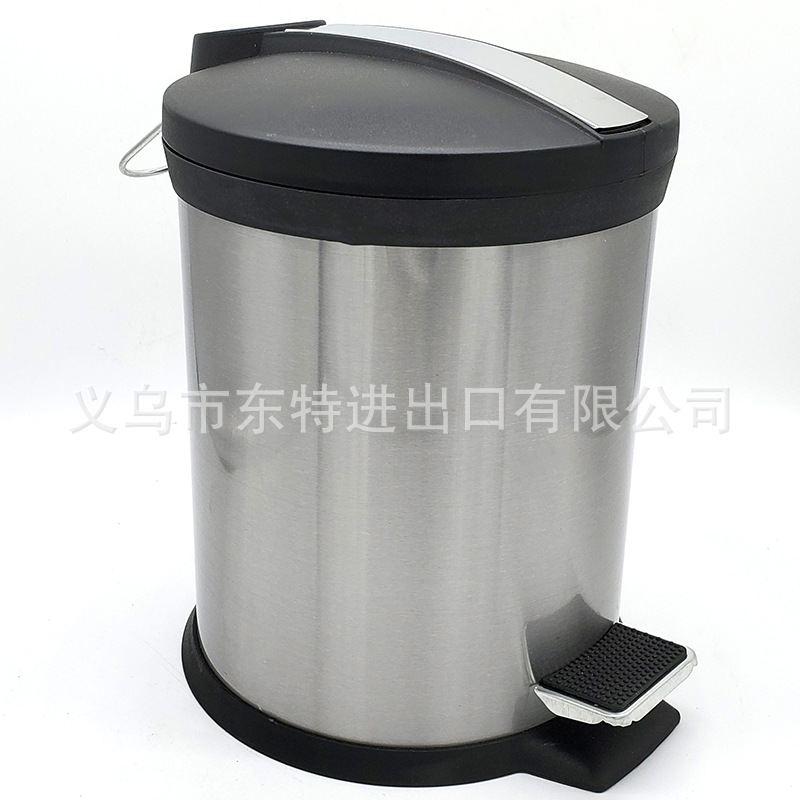 Factory direct sales of stainless steel trash cans, indoor paper baskets, foot-operated trash cans, frosted 430 classified trash cans detail image 4