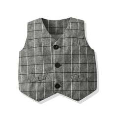 Children's clothing spring and autumn summer checkered vest European and American small and medium-sized children matching shirt vest boys' gentleman vest 