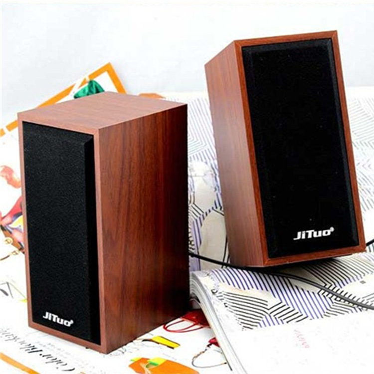 Wholesale jituo JT2801 small audio computer multimedia wooden speaker USB Laptop small audio