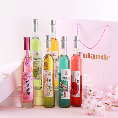 high-grade Gift box packaging Wine Bayberry wine Green Plum Osmanthus wine Full container 375ML*6 honey peach lady Rum