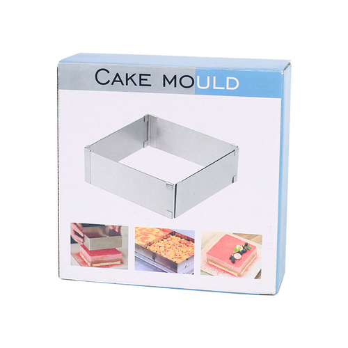 Wholesale large stainless steel adjustable retractable rectangular mousse ring cake baking mold