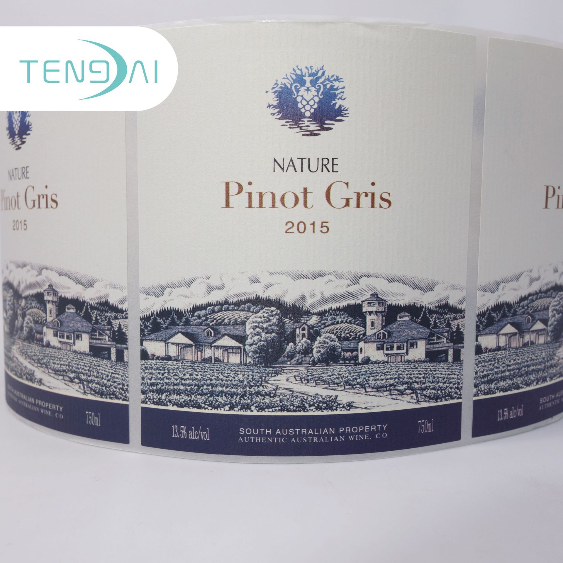 葡萄酒瓶贴定做 可凹凸烫金工艺机贴卷装标签