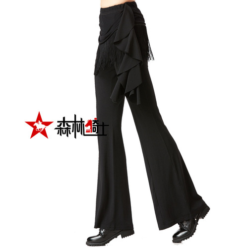 Sailor Dance Forest Knight Women's New Tassel One-piece Flared Pants Square Dance Latin Dance Jitterbug Dance Skirts
