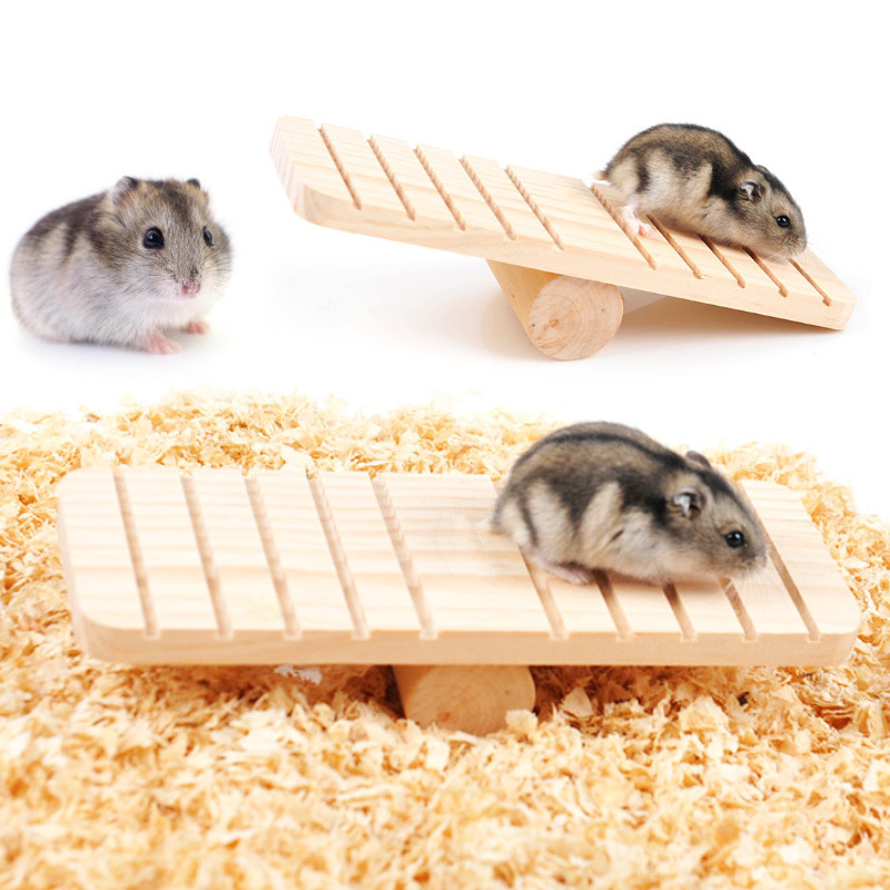 Hamster Toy Seesaw Small Pet Golden Bear Guinea Pig Daily Necessities Plank Bridge Wooden Companion Toy