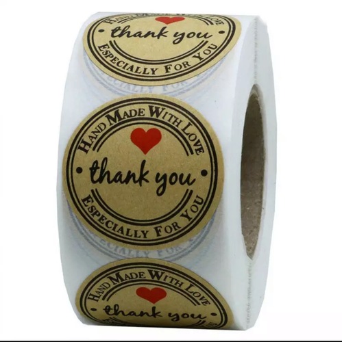 Wholesale Kraft Paper Roll Stickers Thank You Baking Stickers Gift Seal Label Stickers