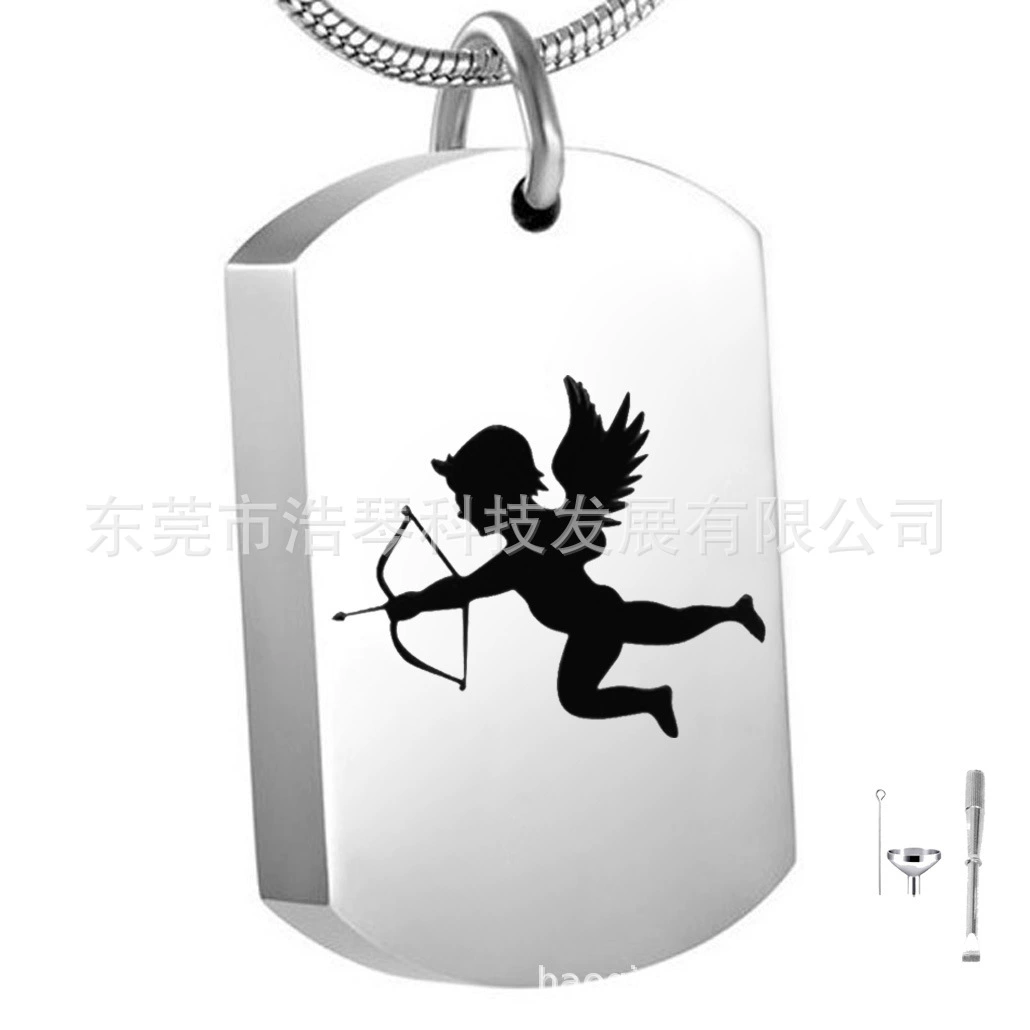 Трансграничные поставки пепел для домашних животных ожерелье из титановой стали личность Купидон Военный бренд кулон кремация ювелирные изделия флакон духов