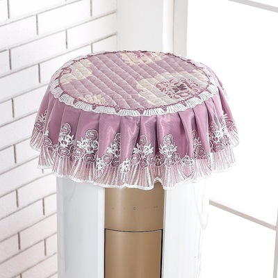 新品夹棉空调罩绗缝加厚田园圆形立式防尘罩多用巾盖巾空调柜机罩|ru