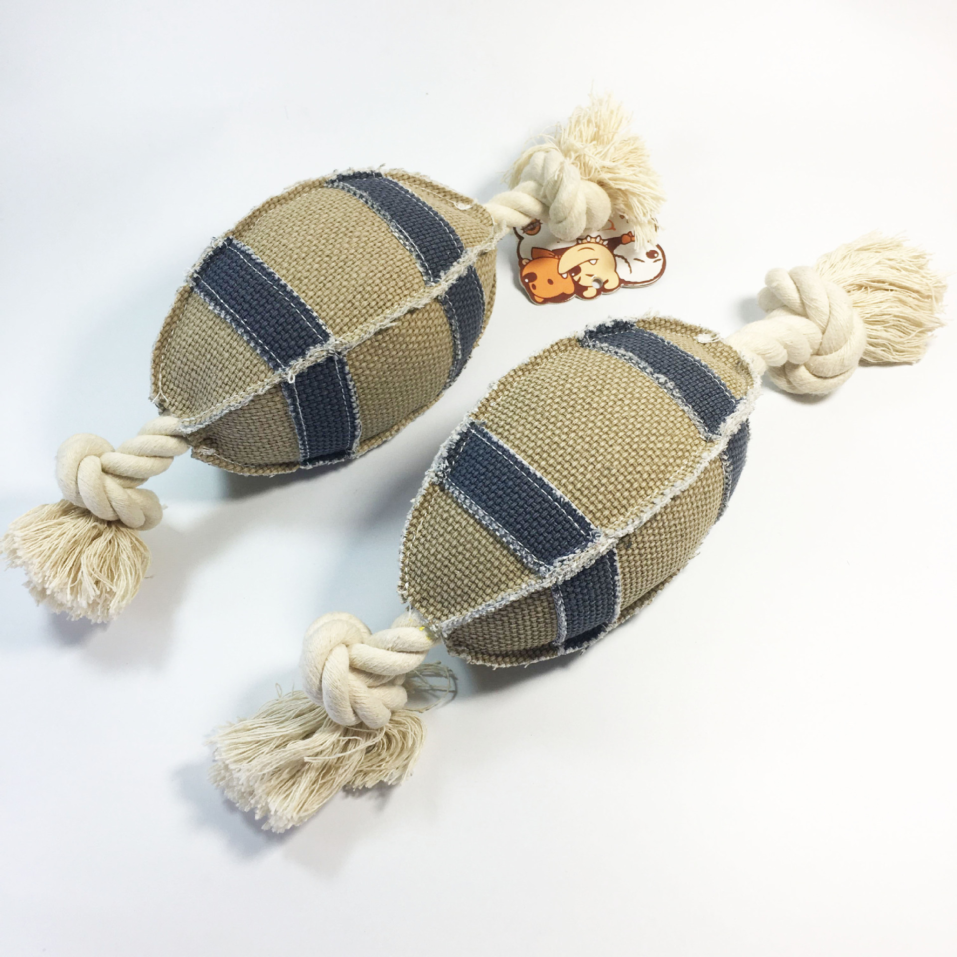 Factory Direct Pet Sound toys linen cotton rope dog toys bite-resistant rugby training boredom relief supplies