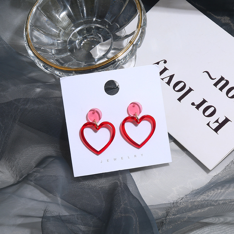 19g Weight Earrings Classification 1 Pair Quantity 1 Pair Fashion Heart Shape Alloy Patchwork Women's Earrings