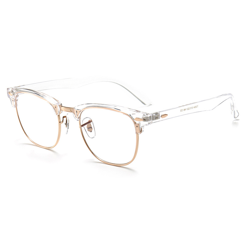Las gafas de marco negro liso enmarcan las gafas lisas de los hombres gafas de miopía de medio Marco de las mujeres pueden equiparse con lentes gafas de cara grande marco ojos celebridad en línea