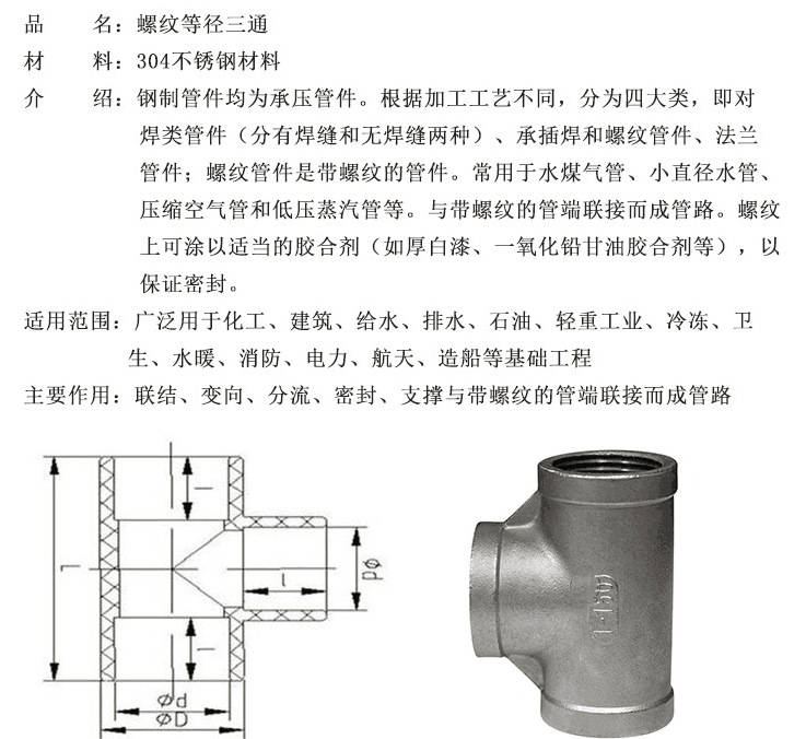 u型内丝三通的图片-千图网