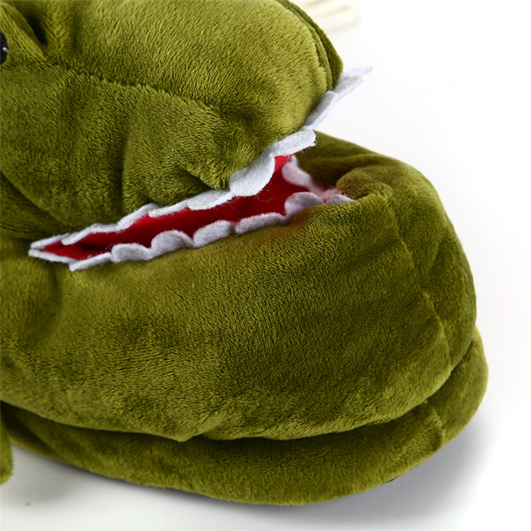 Neue Krokodil-Hausschuhe für den täglichen Bedarf im Winter, Plüsch-Hausschuhe für Paare, rutschfeste All-Inclusive-Hausschuhe für Erwachsene_voghion.com