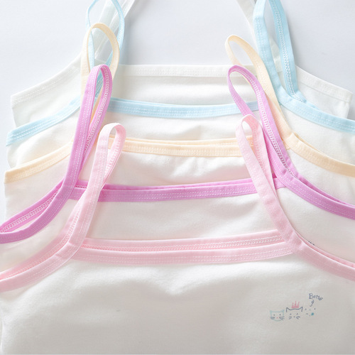Girls camisole pure cotton girl bra developmental period 9 students, big children 10 little girls underwear 13-14 years old