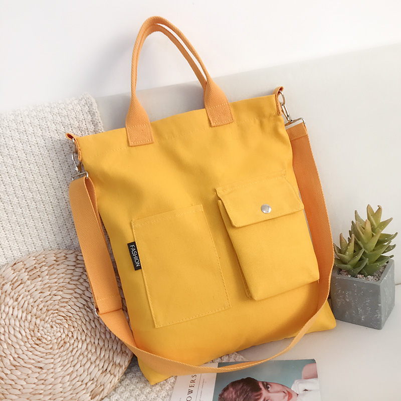 Bolsa de mensajero de las mujeres nuevo estilo coreano versátil artístico simple estudiante de gran capacidad de hombro Portátil Bolsa de lona al por mayor image 7