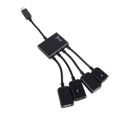 OTG HUB docking station otg one to four switch hub MicroUSB2.04 port splitter Android power supply