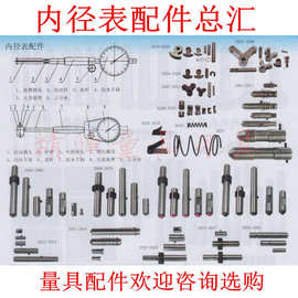 内径表配件 测头 夹持装置 传动杆 90°杠杆 弹簧 主体 小管 总成