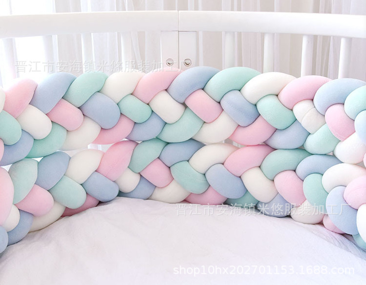 Ins woven long strip tied ball four-armed braid throw pillow Kont ball children's bed skirt cushion