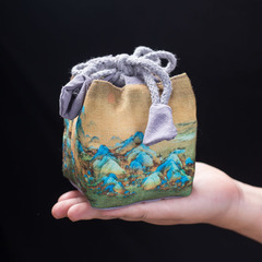 布藝收納名畫加厚棉麻收納旅行包布袋茶壺主人杯茶具茶杯布包批發