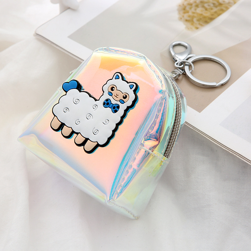 Vente Chaude Creative Cartoon Alpaga Portefeuille Dames Pvc Laser Porte-monnaie En Gros display picture 11