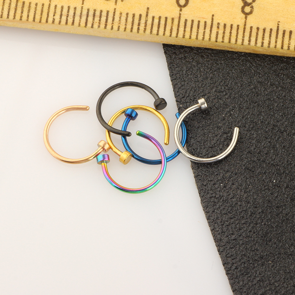 Stainless Steel C-Shape Nose Ring Nose Stud 6 Color Mixed Set - Popular Body Piercing Jewelry for Europe and US Amazon Supply detail image 13