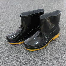 新款男士低筒雨鞋 戶外工地廚房勞保水鞋防滑耐磨PVC雨靴工廠直銷