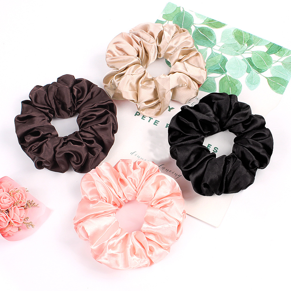 New Fashion 15cm Satin Fabric Cheap Scrunchies Wholesale display picture 10