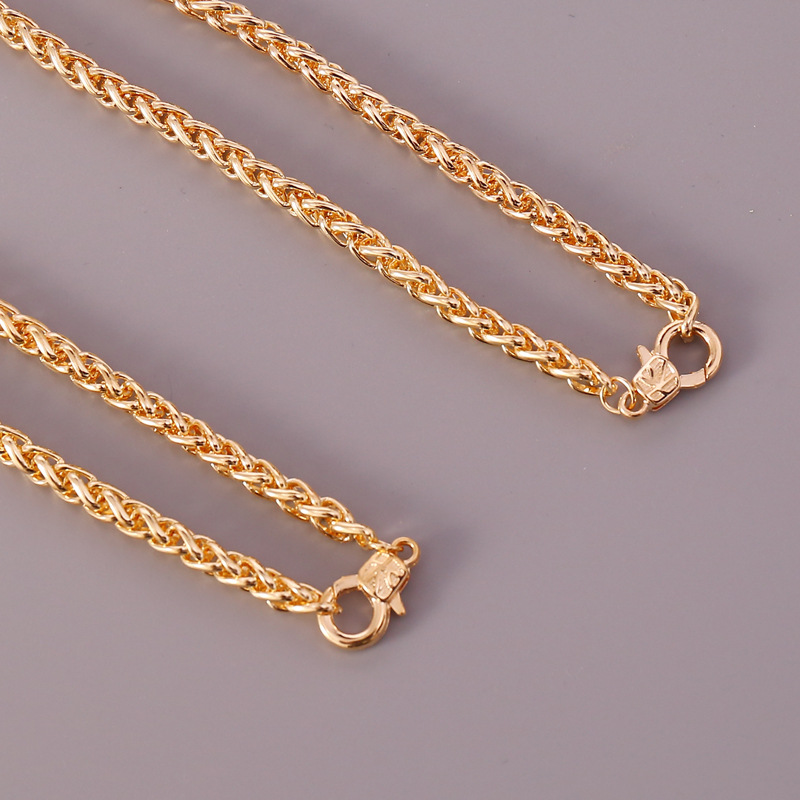 Fashion geometric thick chain tassel necklace