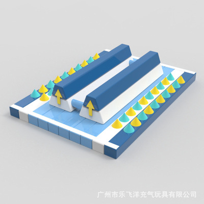 活動用充氣沖關闖關競技跑道二人四人自由組合式模塊氣模廠家直賣