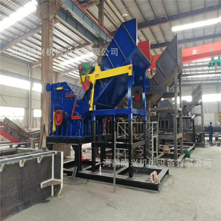 外贸货源大型废铁 油漆桶粉碎机 油桶金属压块破碎机