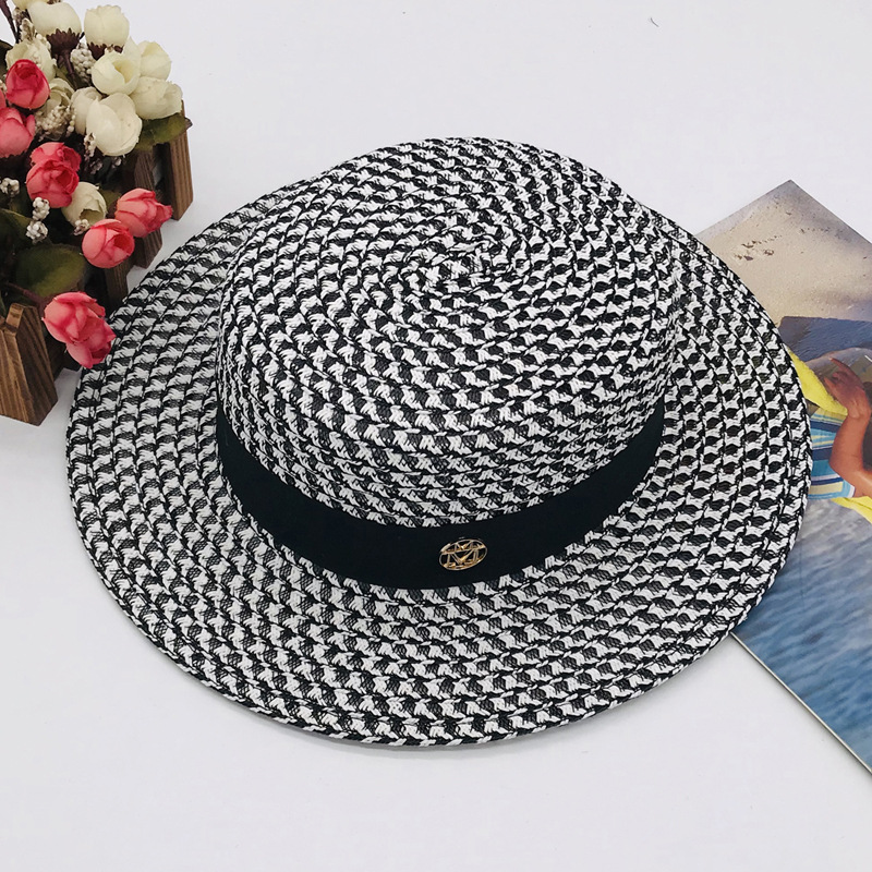 Women's Elegant Checkered Flat Eaves Floppy Hat display picture 3