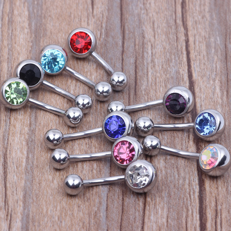 DIY 1.6mm Thick Diamond CZ Nail Ring Titanium Steel Belly Button Ring Outlet detail image 11