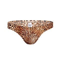 Men's thong T-shape underwear sexy underwear leopard print breathable low waist Amazon one-stop service 