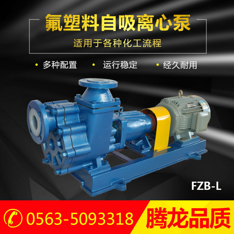 FZB衬氟自吸离心泵 盐酸输送泵 耐酸碱自吸化工泵 腾龙泵阀