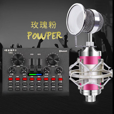 唱百年V8S声卡小奶瓶电容麦克风手机直播套装K歌主播喊麦设备V8