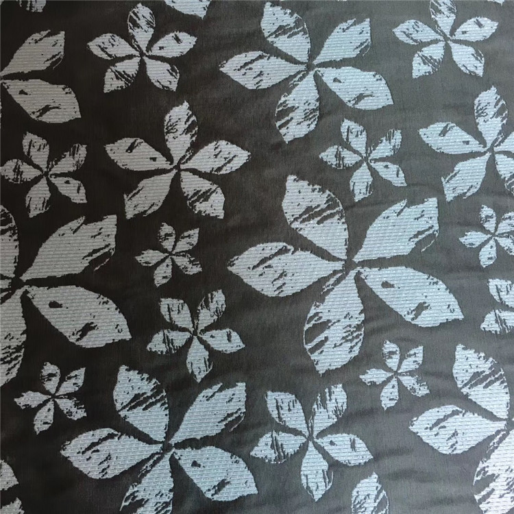 五角树叶图案色织提花布面料适用于服装装饰礼服沙发布