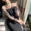 Bottom strap dress+long sleeved cardigan short camisole set