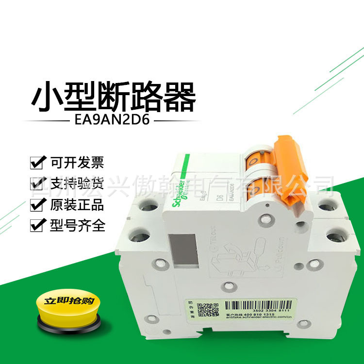 原装正品 小型断路器 EA9AN2D6 2P 6A 空气开关EA9家用断路器
