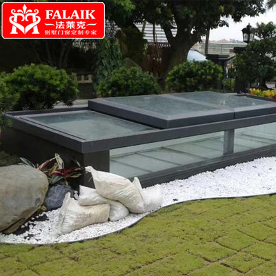 法莱克 断桥铝合金门窗 阳光房顶面平移电动天窗 别墅酒店平移窗|ru