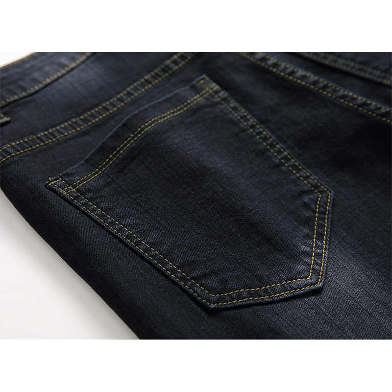 Neue Distressed-Jeans für Herren, modische und lässige Jeans mit geradem Bein und elastischem Bund_voghion.com