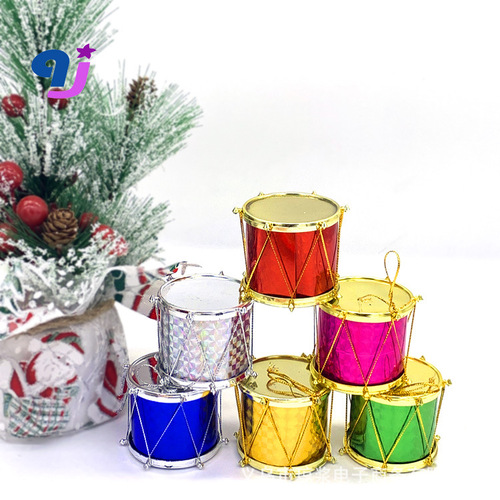 Christmas snare drum, Christmas decorations, thunder-colored snare drum, Christmas decorations, package tree accessories, factory direct sales