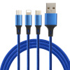 Universal nylon woven charging cable, 1.2m, three in one