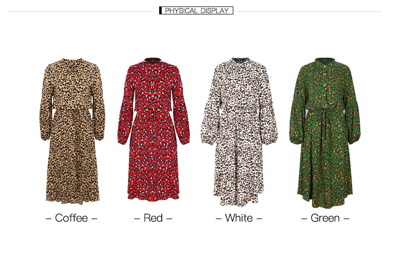 spring and summer women s new leopard print long sleeve mid-length dress WHOLESALE NSKA288