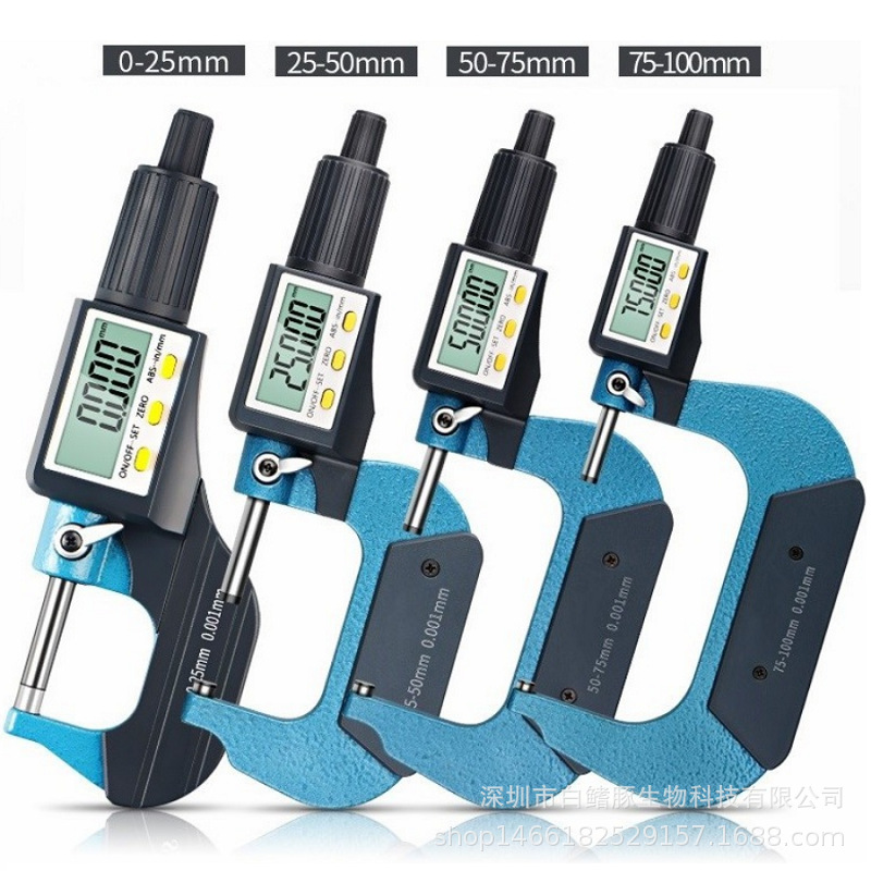 跨境货源 批发数显千分尺0-25mm外径千分尺 数显厚度尺螺旋测微计