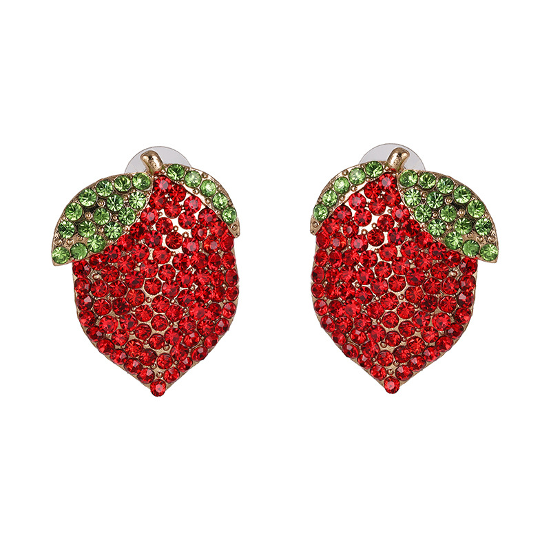 Colorful Diamond Earrings Women Lemon Fruit Earrings Wholesale display picture 9